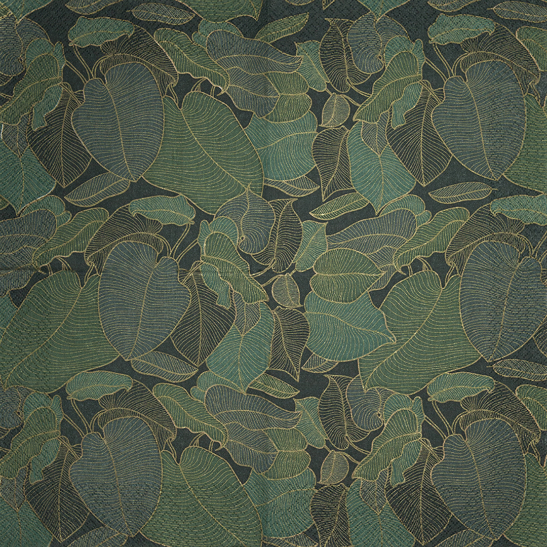 Paper Napkins 33cm, Art Nouveau Green image 2
